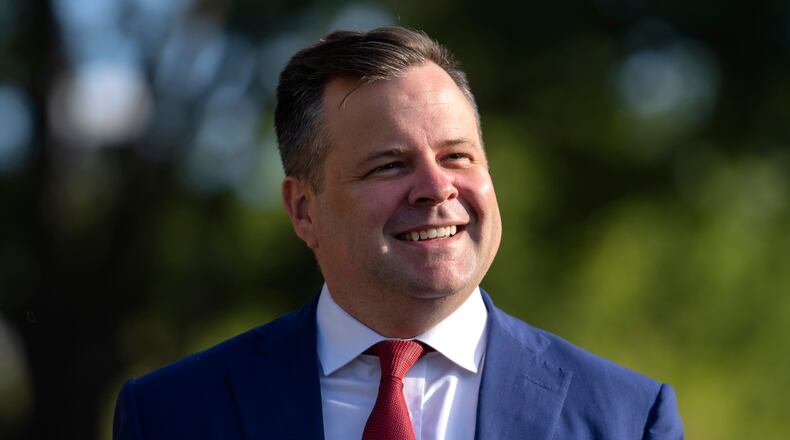 FILE - Director of the Federal Housing Finance Agency Bill Pulte walks outside the White House, Sept. 2, 2025, in Washington. (AP Photo/Mark Schiefelbein, File)