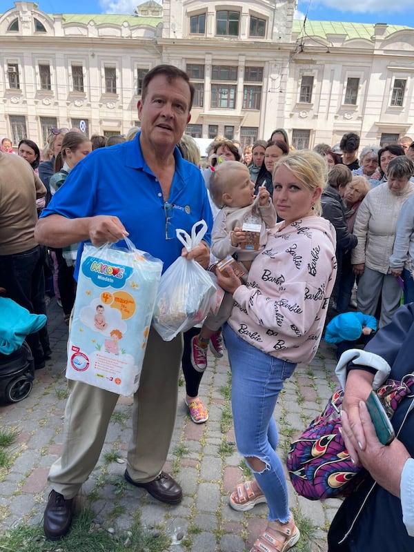 Emory Morsberger, the founder of HelpingUkraine.us and executive director of Gateway 85 CID, is pictured during a humanitarian trip to Ukraine. (Courtesy of HelpingUkraine.us)