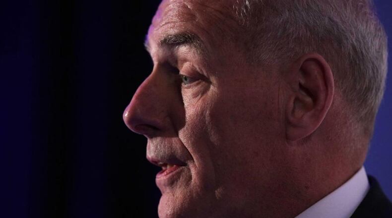 U.S. Secretary of Homeland Security John Kelly addresses the Center for a New American Security "2017 Navigating the Divide Conference" June 28, 2017 in Washington, DC. (Photo by Alex Wong/Getty Images)