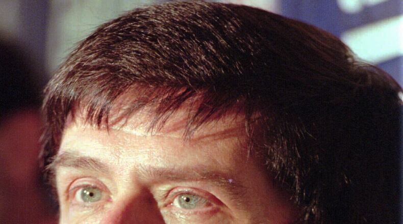 FILE - Newly named New York Giants general manager Ernie Accorsi answers a question after a news conference at Giants Stadium in East Rutherford, N.J., Jan. 8, 1998. (AP Photo/Mike Derer, File)