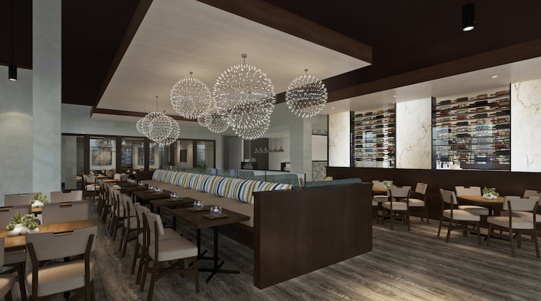 A rendering of the interior of Bottles & Bones.