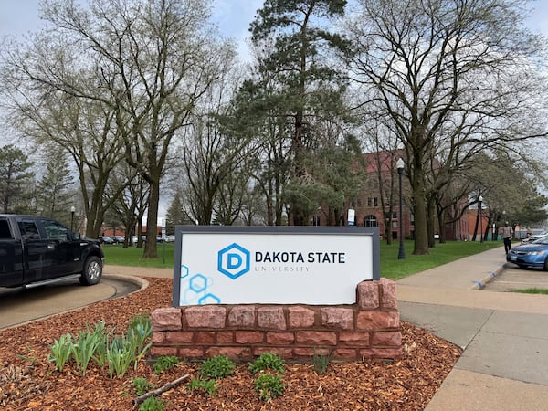 Dakota State University is home to nearly 4,000 students, shown on Monday, April 28, 2025, in Madison, S.D. (AP Photo/Sarah Raza)