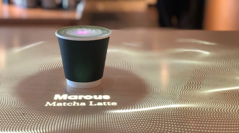 The new mobile ordering system on display at Huge X Brash Coffee.