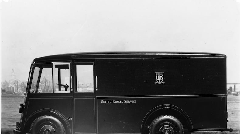 A Walker Electric UPS Package Car circa 1935. Walker was a manufacturer of electric vehicles. Source: UPS