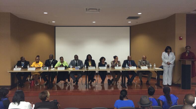 The candidates to represent southeast DeKalb on the county commission met Tuesday for a candidate forum at the Stonecrest Library. A special election will be held June 16. MARK NIESSE / MARK.NIESSE@AJC.COM