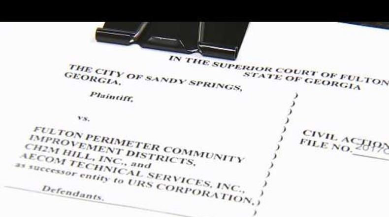 Sandy Springs filed a 170-page lawsuit recently against Perimeter CID and two contractors.