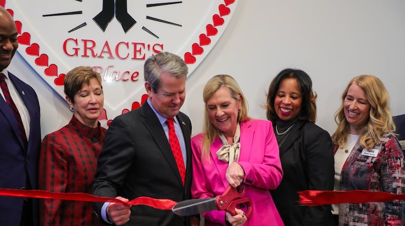 Gov. Brian Kemp and First Lady Marty Kemp at the opening of Grace’s House. Special.