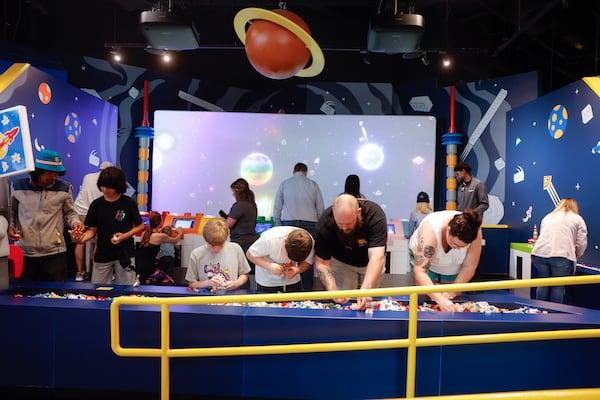 Views of the Spaceship Build & Scan experience at Lego Discovery Center Atlanta at Phipps Plaza shown on Friday, March 31, 2023. After six months of renovations, the attraction opened with upgrades and new additions. (Natrice Miller/natrice.miller@ajc.com)