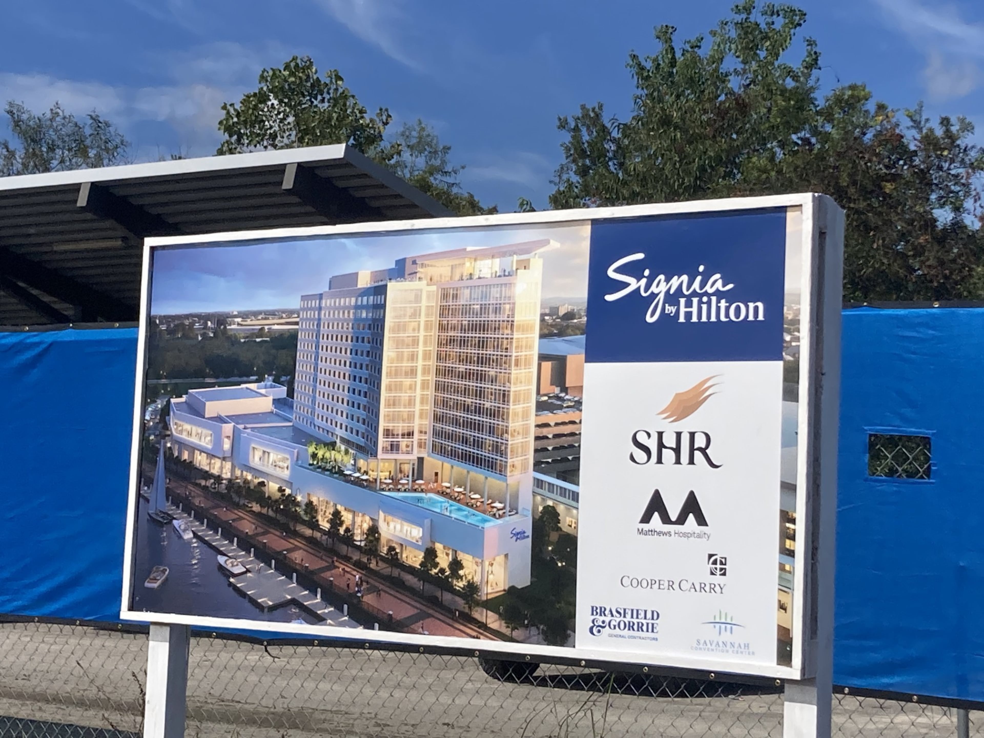 Construction has begun on the Signia Savannah, a 444-room hotel is being built next to the Savannah Convention Center. The hotel is projected to open in May 2028. (Adam Van Brimmer/AJC)