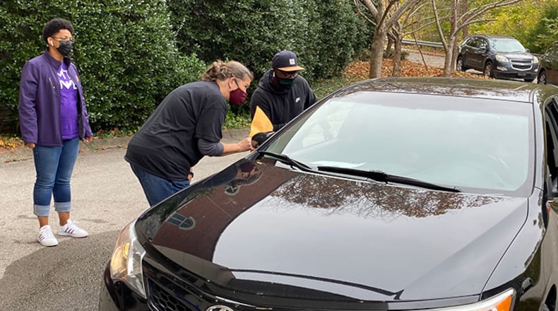 The Metro Nashville Public Schools Navigator program has helped homeless liaison Catherine Knowles, center, identify families experiencing housing insecurity. (Metro Nashville Public Schools)