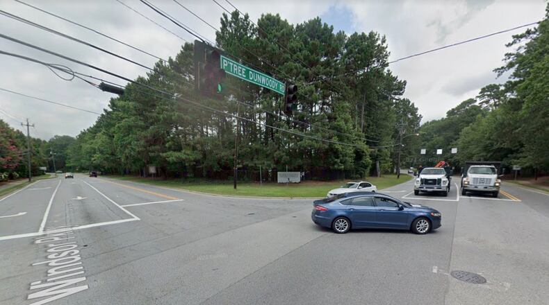 Sandy Springs has chosen a contractor to construct the Peachtree Dunwoody Road at Windsor Parkway Intersection Improvement Project. (Google Maps)