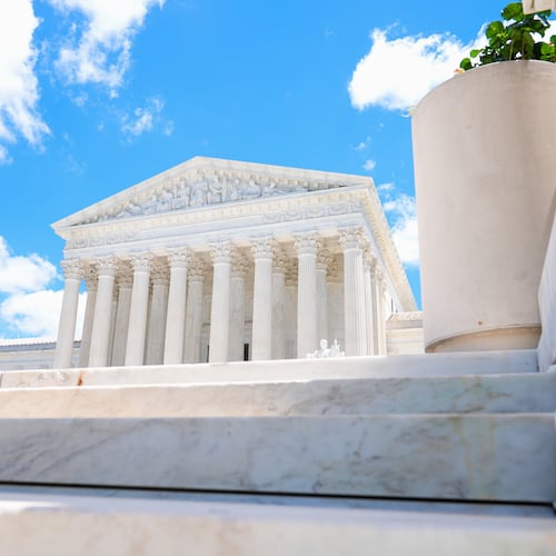 The U.S. Supreme Court is seen Friday, May 15, 2026, in Washington. (AP Photo/Mariam Zuhaib)