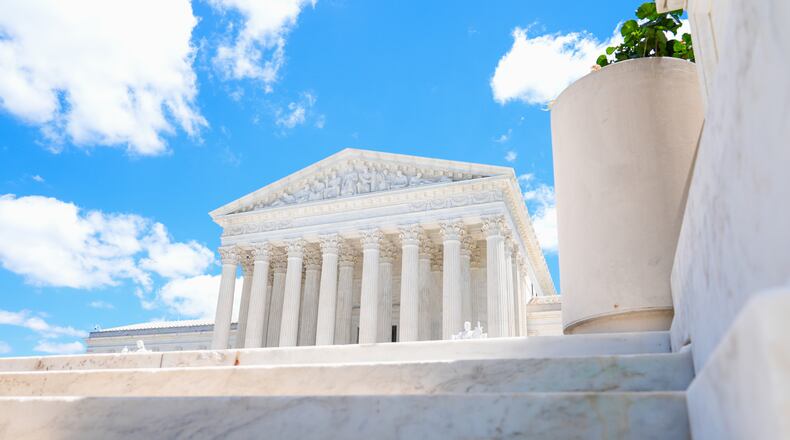 The U.S. Supreme Court is seen Friday, May 15, 2026, in Washington. (AP Photo/Mariam Zuhaib)