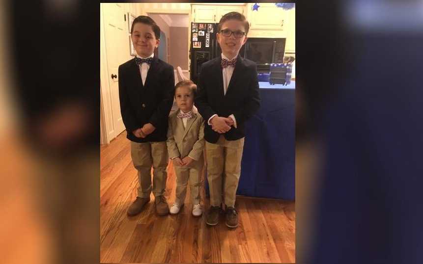 Owen, Ethan and Alex DeGonge pose in their Easter suits last year. Their mom, Heather DeGonge, said she doesn’t allow them to wear T-shirts and jeans to church like other kids. Both parents were raised in traditional Catholic households, and they are raising their sons with the same customs that they grew up with. CONTRIBUTED