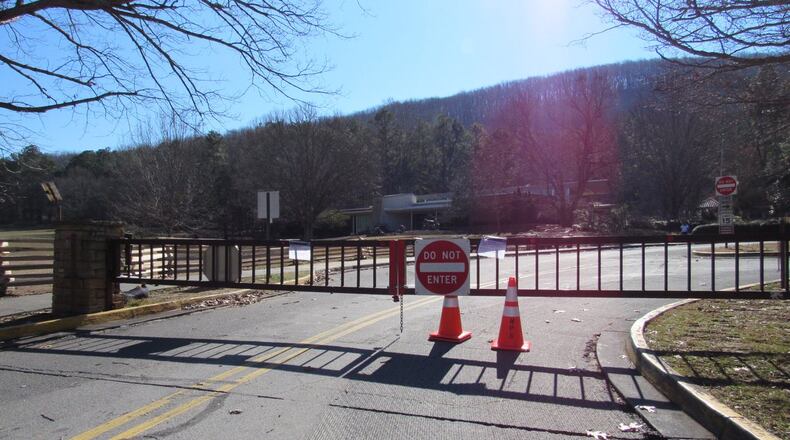 Kennesaw Mountain National Battlefield Park was still in “shutdown” mode on Saturday, January 26, 2019, meaning the main parking lot was closed to traffic. (Photo: Jennifer Brett/AJC)