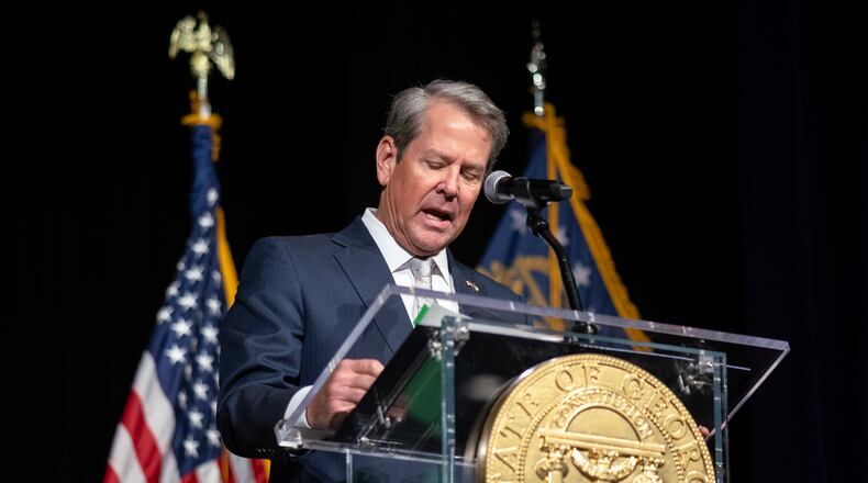 Gov. Brian Kemp is supported by some of Georgia's largest employers in his plan to overhaul state litigation laws. (Ben Hendren for the Atlanta Journal-Constitution)