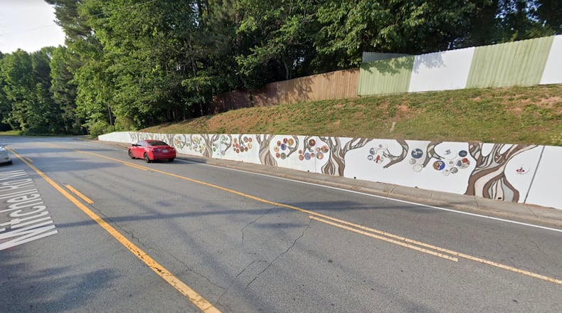 The Norcross Public Arts Commission will pay for art supplies to have the Mitchell Road mural refreshed. GOOGLE MAPS