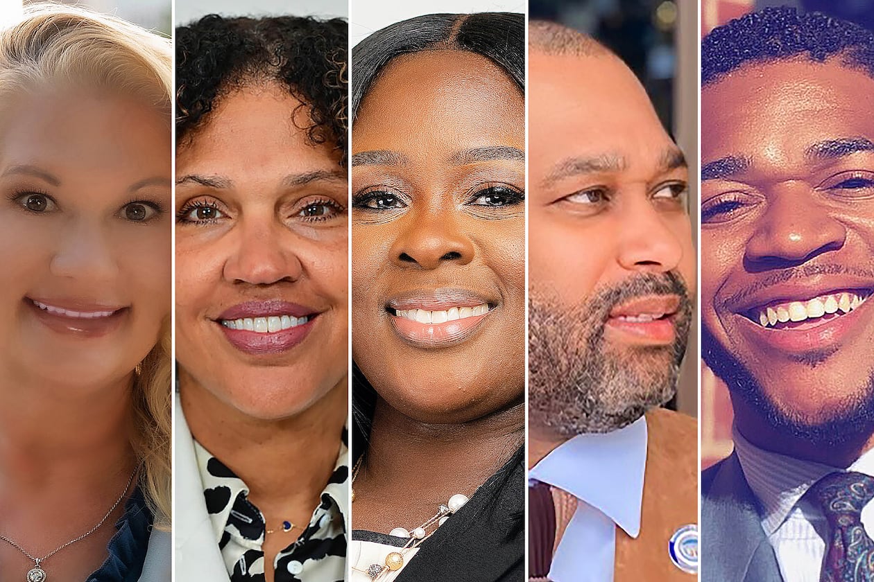 Five candidates qualified for the special election in November to fill the vacant Post 3 at-large seat on Atlanta City Council. They are (from left) Amber Connor, Nicole Evans Jones, Eshé Collins, Duvwon Robinson and Devin Barrington-Ward. AJC file photos