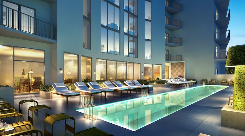 Rendering of the pool deck at Yoo on the Park