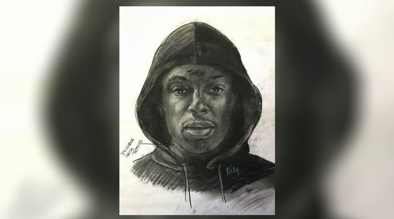 The man is described as being about 6'1" with a slim build and a tattoo on his face.