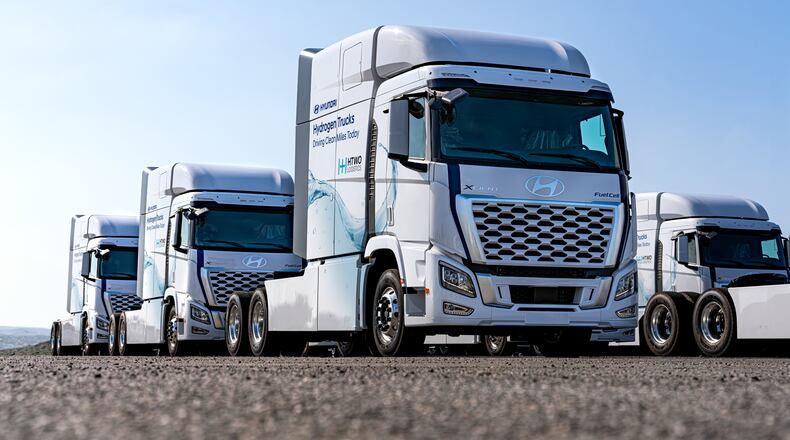 Hyundai announced in December 2024 that 21 hydrogen-powered electric trucks were deployed to its automotive factory near Savannah. (Hyundai Motor Group)