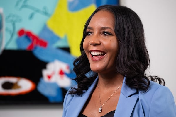 Former Atlanta Mayor Keisha Lance Bottoms announces her bid for governor while meeting with journalists in Atlanta on Monday, May 19, 2025.   Ben Gray for the Atlanta Journal-Constitution