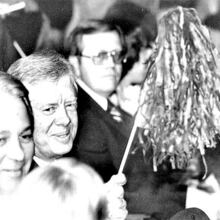 President Jimmy Carter attended the 1981 Sugar Bowl, showing support for the University of Georgia. Associated Press