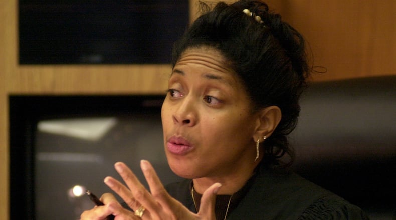 Retired Atlanta Municipal Judge Elaine Carlisle, seen in this April 19, 2001 photo, was sitting on the bench when members of the House of Prayer church were ordered to stand trial on child cruelty charges. Boys ages 7 and 10 told police they were beaten under the pastor’s direction while adults held their arms and suspended them in midair.