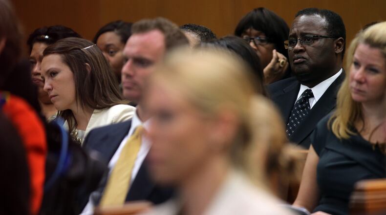 Former DeKalb School Superintendent Crawford Lewis listens to arguments in the Georgia Court of Appeals on Monday July 22, 2014 where his attorney argued that a negotiated plea he had entered should be reinstated. BEN GRAY / BGRAY@AJC.COM