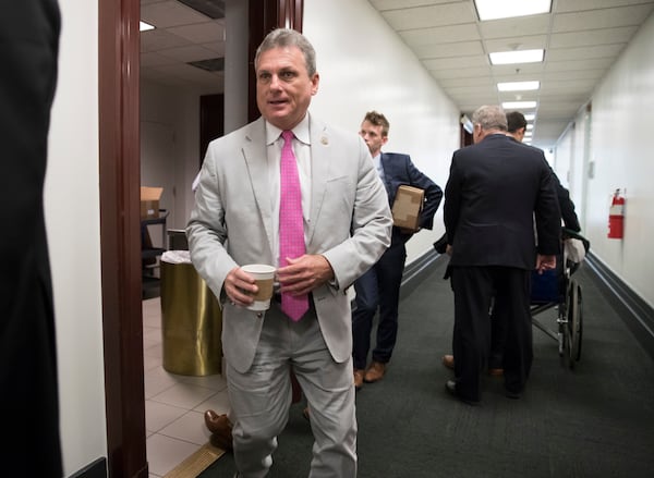 Rep. Buddy Carter, R-Pooler,leaves a House Republican Conference meeting on Capitol Hill in Washington on, July 28, 2017.  (AP Photo/J. Scott Applewhite)