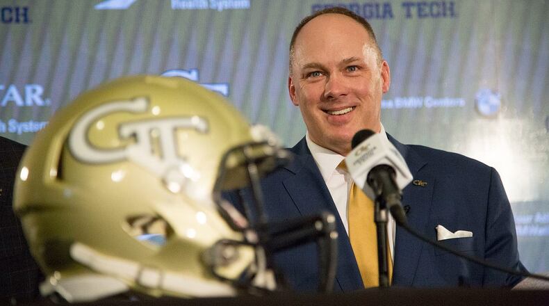 Geoff Collins was named Georgia Tech football coach at a news conference at Tech on December 7, 2018. (Photo by Phil Skinner)