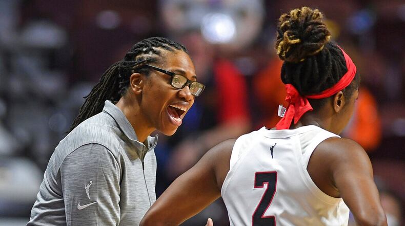 New Atlanta Dream head coach Tanisha Wright is 1-0. AP file photo