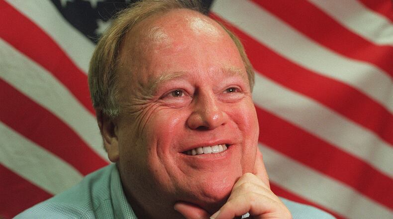 Max Cleland at his Atlanta campaign HQ Monday. Cleland is running U.S. Senate. (AJC Staff Photo/William Berry) 8/96