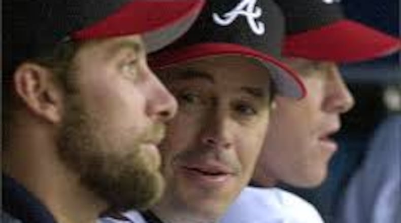 Smoltz (left) joins Maddux (center) and Glavine (right) in the Baseball Hall of Fame on Sunday, as the Braves' Big Three are reunited in Cooperstown.