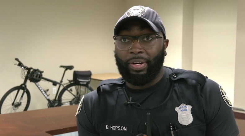 Former Atlanta police Officer Benjamin Hopson was arrested in Augusta on Saturday, Aug. 24, 2024, on a charge of enticing a child for indecent purposes, according to Richmond County court records. He was featured in a recruitment video for the Atlanta Police Department in October 2020.