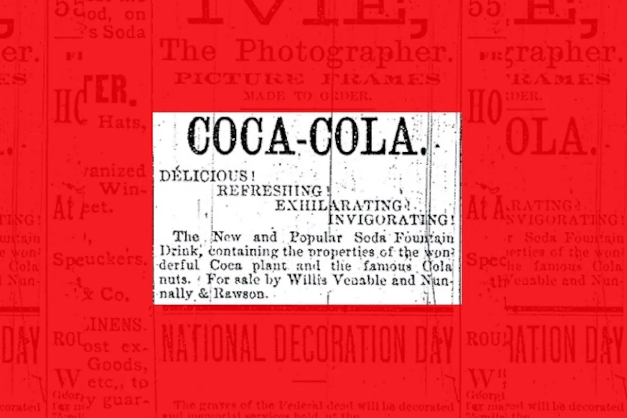 Coca-Cola's very first advertisement was in an 1886 edition of The Atlanta Journal. (Courtesy of Coca-Cola)