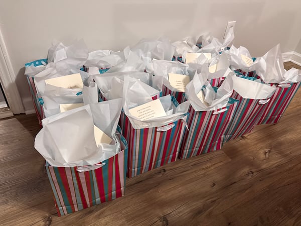 Since her diagnosis, Sabrina Bridwell and her son have donated hundreds of gift bags and other items to Piedmont Athens Regional’s Loran Smith Center for Cancer Support. (Courtesy of Sabrina Bridwell)