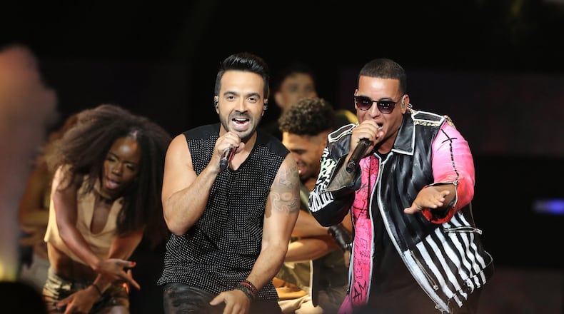 Luis Fonsi and Daddy Yankee perform during the Billboard Latin Music Awards at the Watsco Center on April 27, 2017 in Miami, Fla. (Alberto E. Tamargo/Sipa USA/TNS)