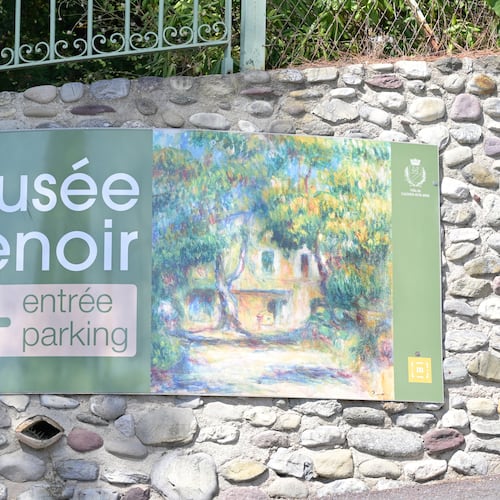 The entrance of the Renoir Museum is pictured after thieves stole four valuable Renoir paintings, in Cagnes-sur-Mer, Tuesday, Sept. 8, 2026. (AP Photo/Philippe Magoni)