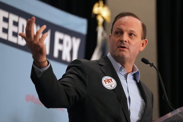 South Carolina Attorney General Alan Wilson, who also attended the "Freedom Fry" event, is also in the running for the president's endorsement. (Meg Kinnard/AP)