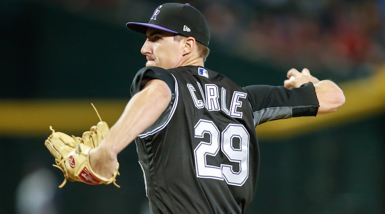 The Braves got pitcher Shane Carle in a trade from the Pirates on Wednesday for a player to be named later or cash. (Icon Sportswire via AP Images)