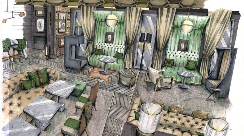 A rendering of the interior of The James Room