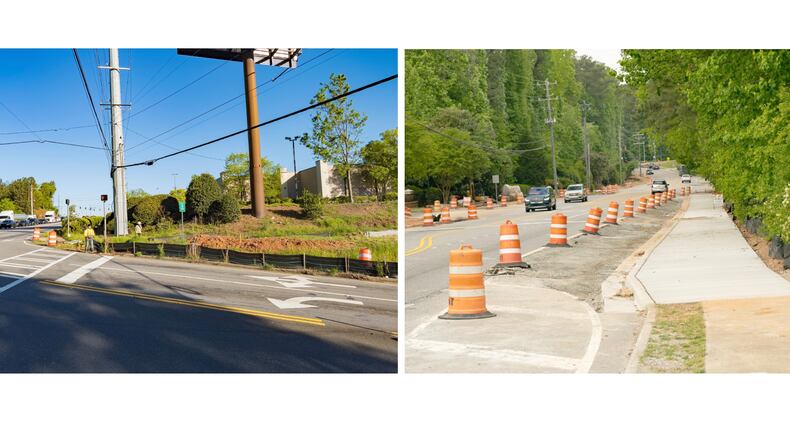 Construction in Johns Creek continues on the Barnwell Road at Holcomb Bridge Road intersection and Haynes Bridge Road at Old Alabama Road intersection. Courtesy City of Johns Creek