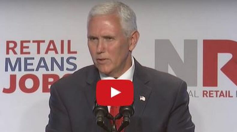 Vice President Mike Pence speaks at the Retail Advocates’ Summit in Washington, D.C. on July 18, 2017.