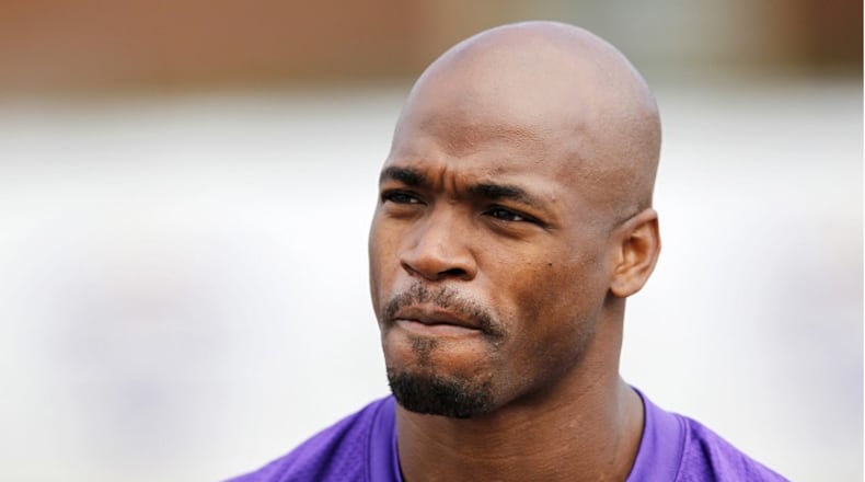 Running back Adrian Peterson was a seven-time Pro Bowl selection with the Minnesota Vikings.