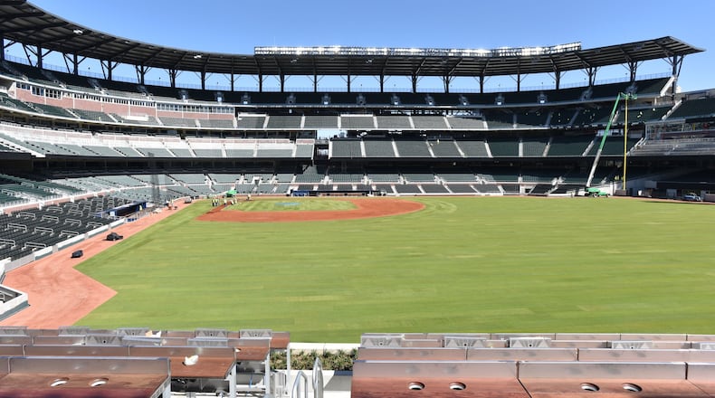 The Braves’ first regular-season game in SunTrust Park is on April 14 against San Diego. HYOSUB SHIN / HSHIN@AJC.COM