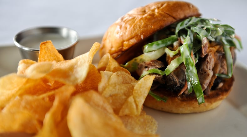 Pulled pork BBQ sandwich at Food 101.