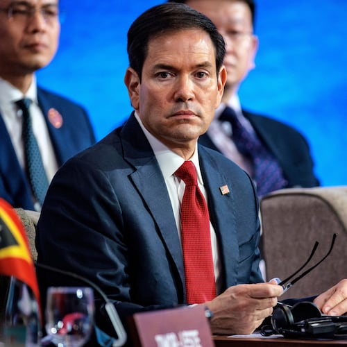 U.S. Secretary of State Marco Rubio attends the 33rd ASEAN Regional Forum (ARF), part of the Association of Southeast Asian Nations (ASEAN) Foreign Ministers' Meeting in Pasay, Metro Manila, Philippines Thursday, July 23, 2026. (Ezra Acayan/Pool Photo via AP)