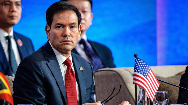 U.S. Secretary of State Marco Rubio attends the 33rd ASEAN Regional Forum (ARF), part of the Association of Southeast Asian Nations (ASEAN) Foreign Ministers' Meeting in Pasay, Metro Manila, Philippines Thursday, July 23, 2026. (Ezra Acayan/Pool Photo via AP)