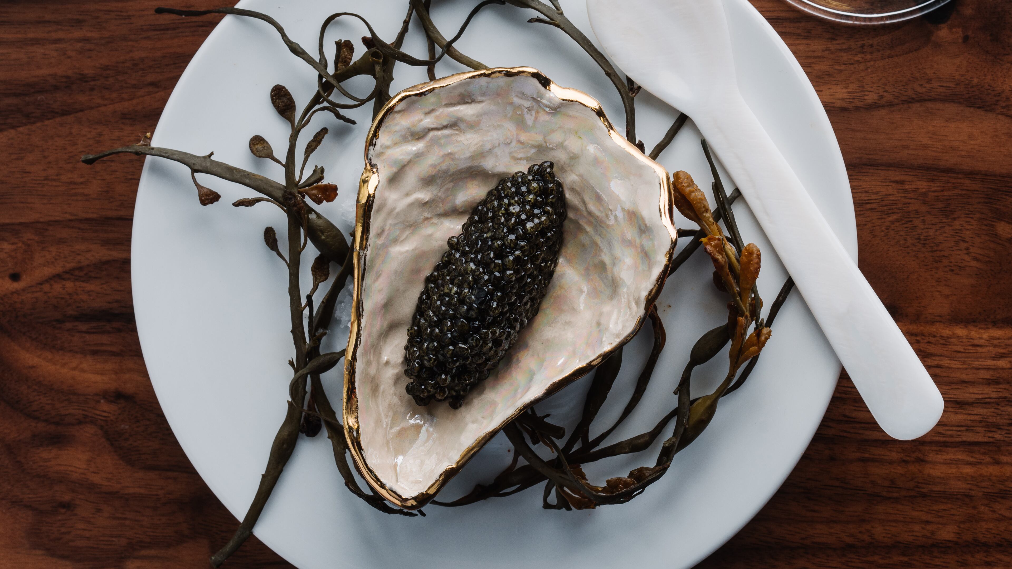 The Irtysh River Reserve caviar at Lazy Betty is characterized by smaller, glittering black eggs. (Courtesy of Andrew Thomas Lee)